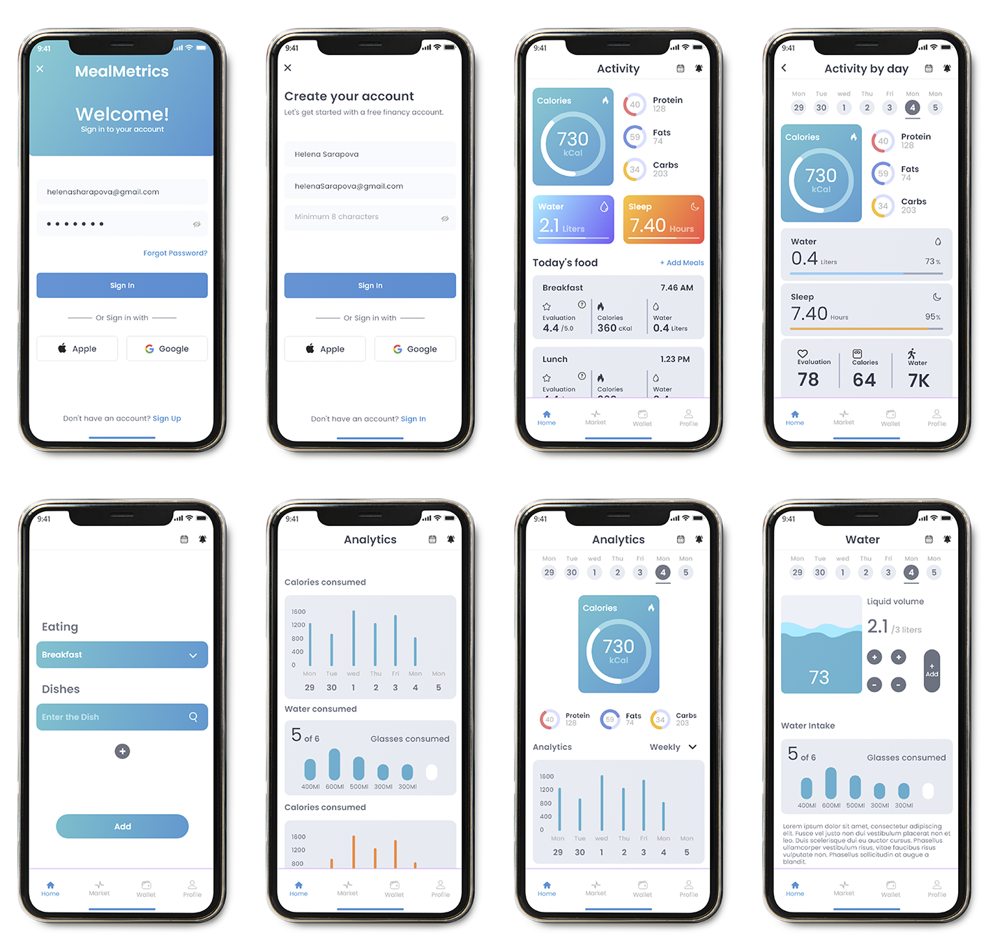 health care application ui