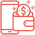 digital wallet red icon