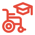 disabiltiy learning red icon