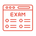 exam preparation red icon