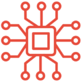 tech integration red icon
