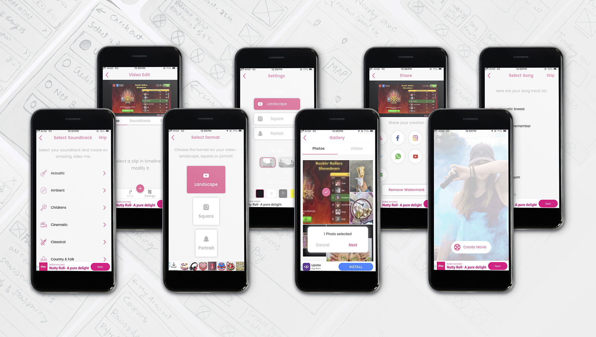 video editing mobile app ui