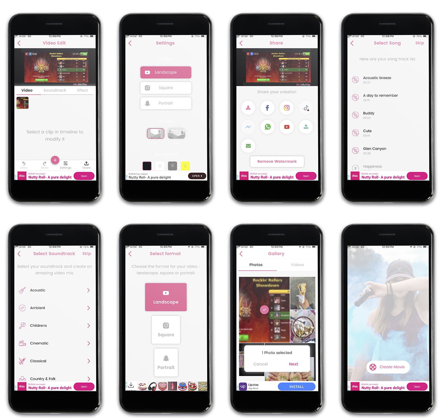 video editing mobile app ui
