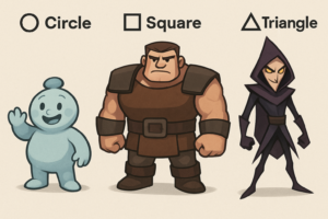 square, circle, triangle for game design