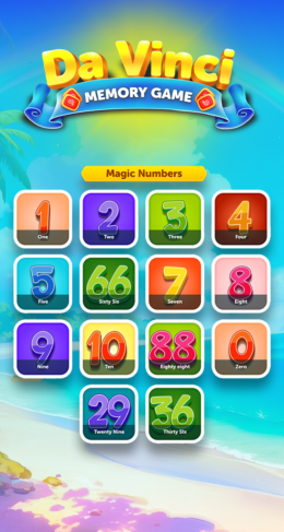 Da vinci game app UI