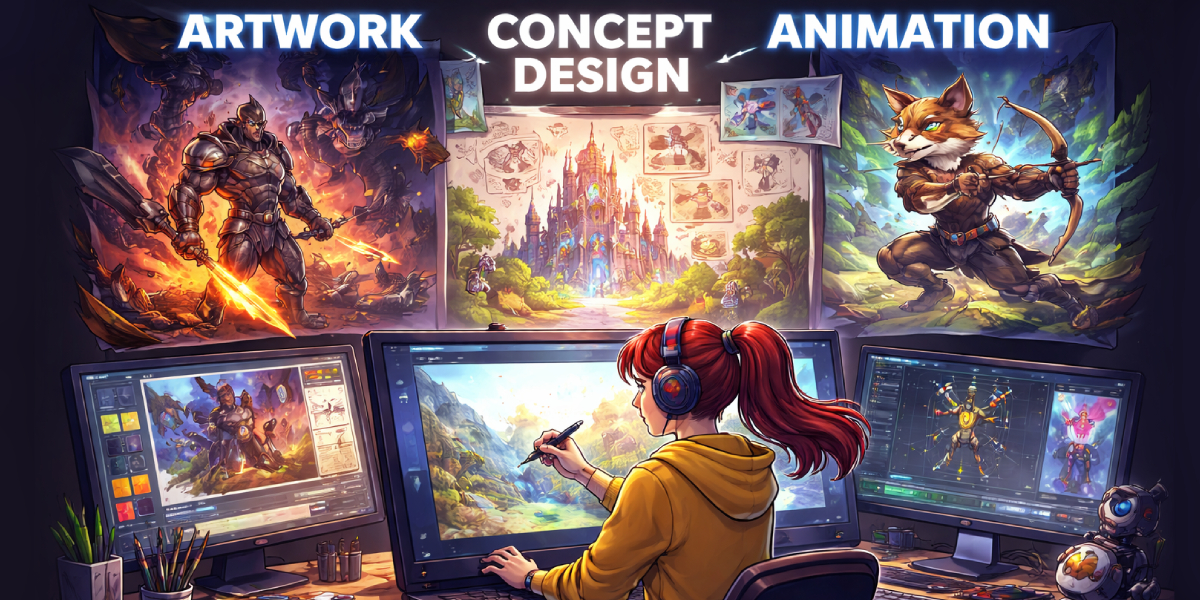 art, design, concept design with red apple technologies