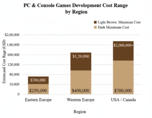 pc and console game development cost range